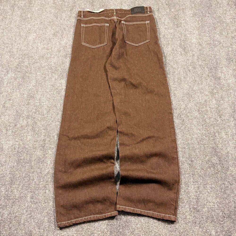 BDG Urban Outfitters Baggy Skate Fit Contrast Stitched Brown Jeans New With Tags